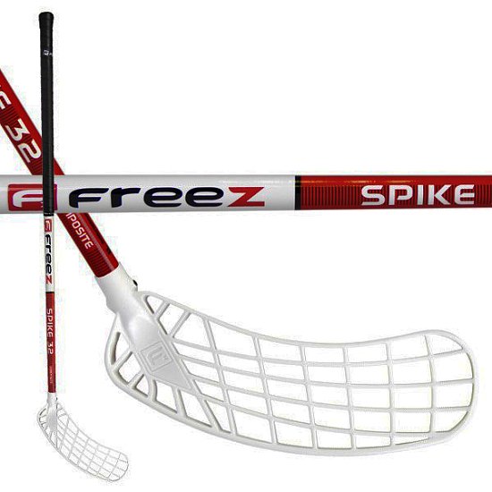 Florbalová hokejka Freez SPIKE 32 WHITE-RED 95 cm pravá